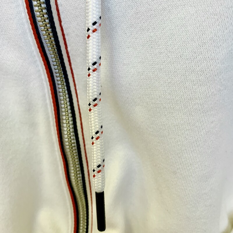 Tommy H Hoodie Zippered,<br />
Colour: White black and red,<br />
Size: Large