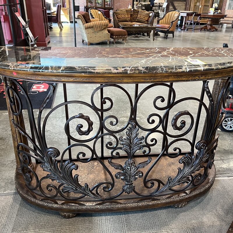 Large Marble Top Entry Table