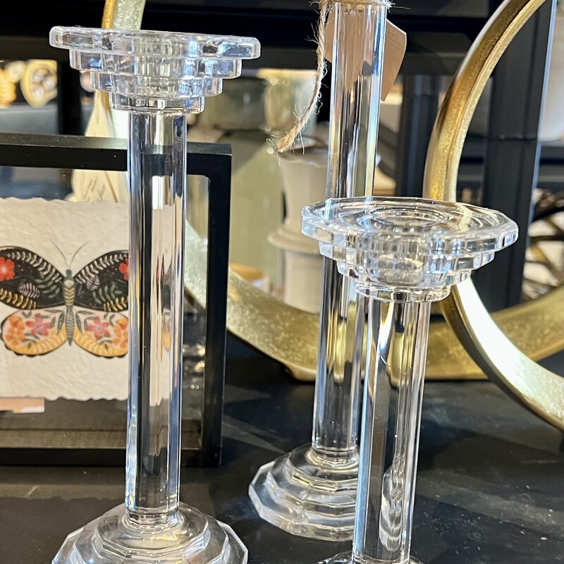 Glass Candle Sticks, None, Size: Set Of 3