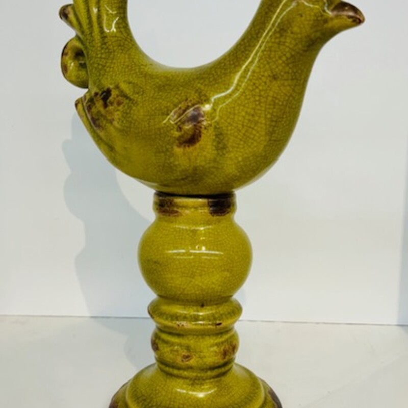 Ceramic Crackle Bird On Pedestal
Green Brown
Size: 10x14.5H