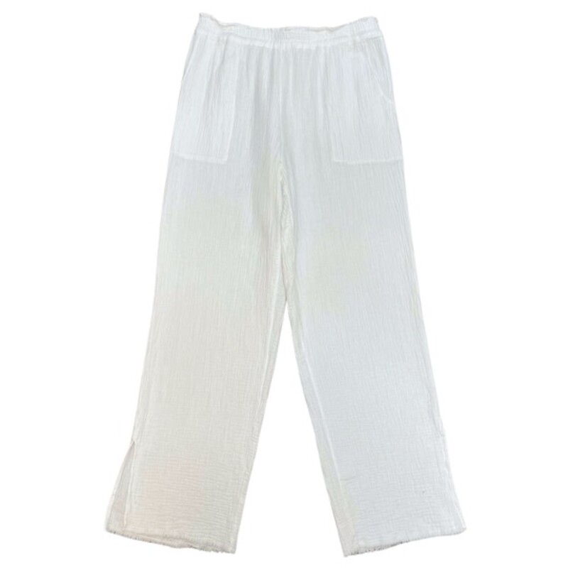 Rails Wide Leg Pants
100% Cotton Gauze
Color: White
Size: Large
Perfect for Summer!