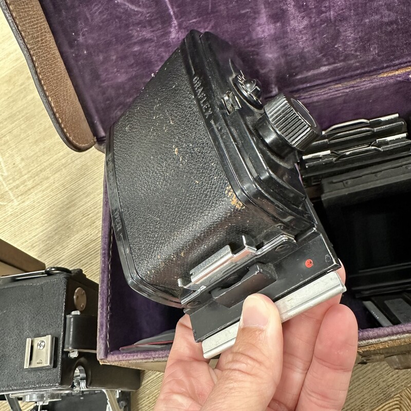 Graflex Vintage Camera With Leather Bag and Accessories - sold as a Set