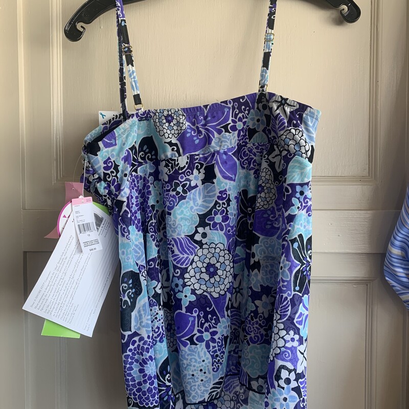 New With Original Tags:   A Shore Fit Swim Top, Blu/Prpl, Size: 12<br />
All sales are final.<br />
Pick up in store within 7 days of purchase or have it shipped.