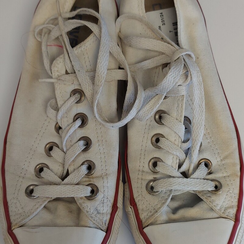 Converse White, White, Size: 7