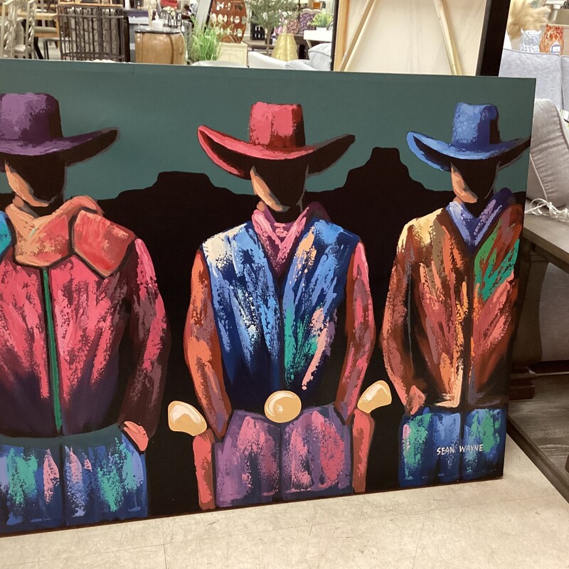 3 Cowboys Oil On Canvas