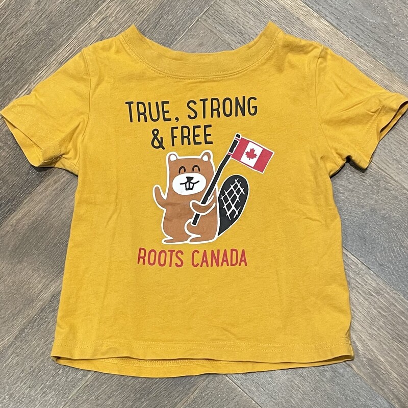 Roots Tee, Mustard, Size: 2Y