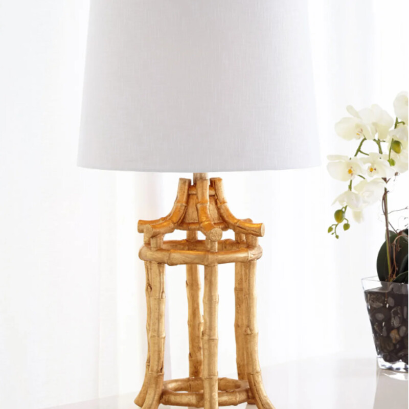 Couture Gold Bamboo Lamp
Gold White Size: 15 x 27H
Retails: $415+