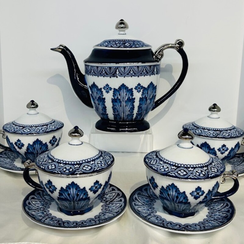 S9 Bombay Grace Tea Set
Blue White
Size: 10.5x9H