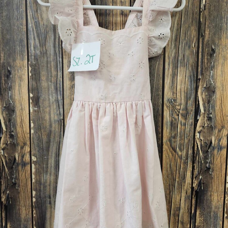 Pink Eyelet Dress, Size: 2T