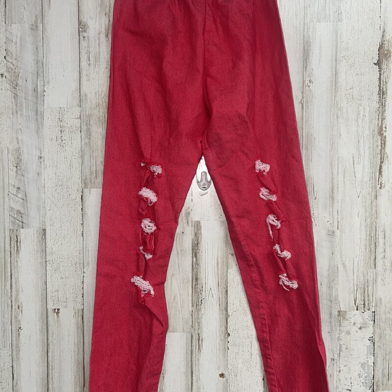 7/8 Red Distress Jeggings