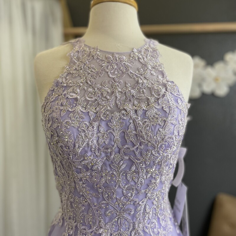NEW Jovani Halter Emb Long Prom, Lilac, Size: 4<br />
New Price $ 465.00<br />
Our Price $369.99<br />
All Sales Final<br />
No Returns<br />
Pick Up In Store WIthin 7 days of Purchase<br />
or Shipped