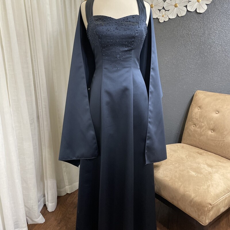 Beaded Long Formal, Navy, Size: Small<br />
Beautiful  Dress for Prom or any Formal!<br />
All Sales Are Final. No Returns.<br />
Pick Up In Store Within 7 Days Of Purchase<br />
Or<br />
Have It Shipped<br />
<br />
Thank You For Shopping With Us  :-)