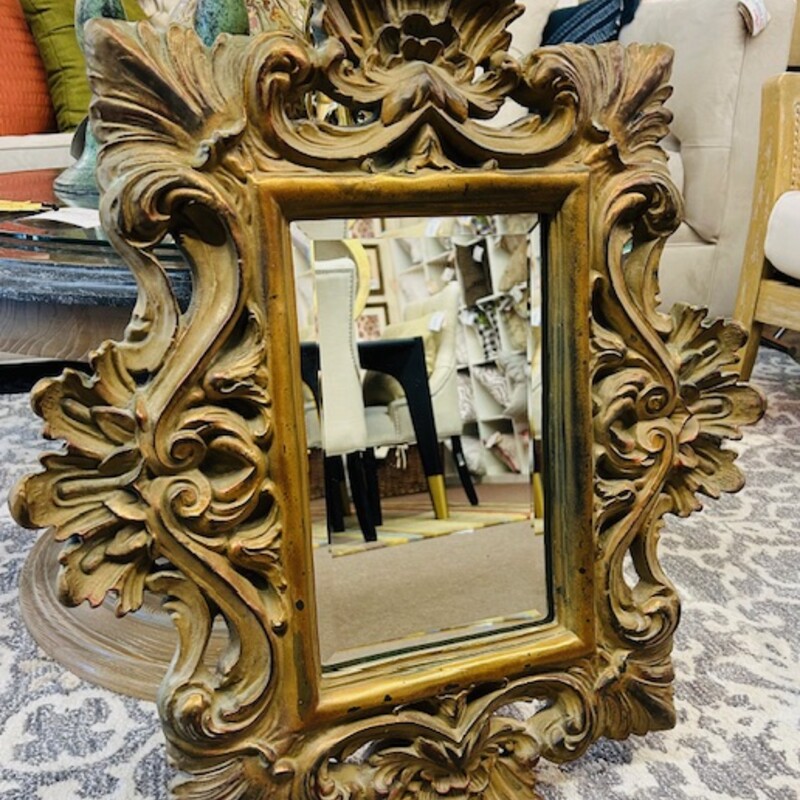 Bombay Ornate Plaster Mirror
Gold Gray Green Size: 25 x 30H