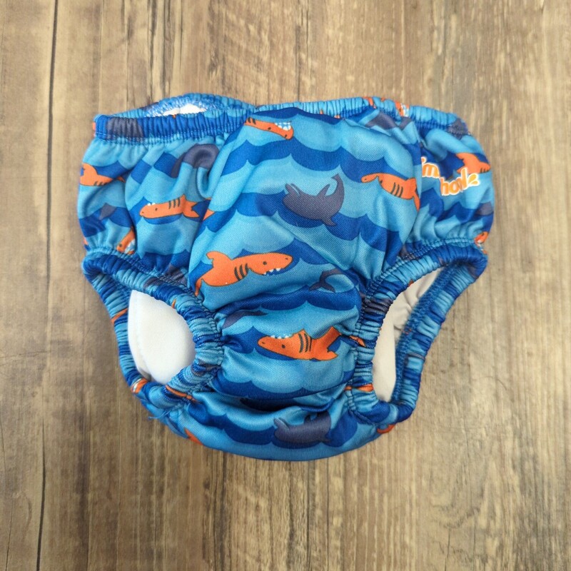 Shark Swim Diaper 18mo, Blue, Size: Baby L