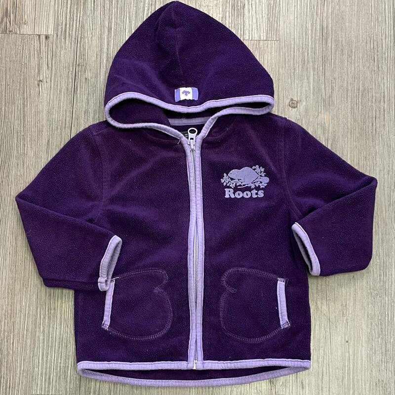 Roots Fleece Zip Hoodie, Purple, Size: 18-24M