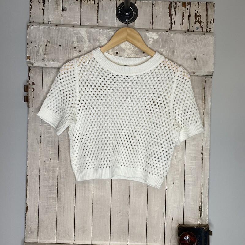 Crop Sweater, Cream, Size: Small