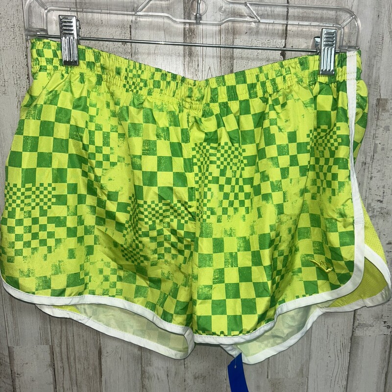 L Green Checkered Shorts