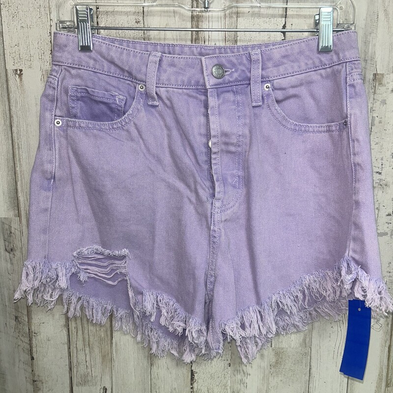 6 Lilac Frayed Shorts, Purple, Size: Ladies M