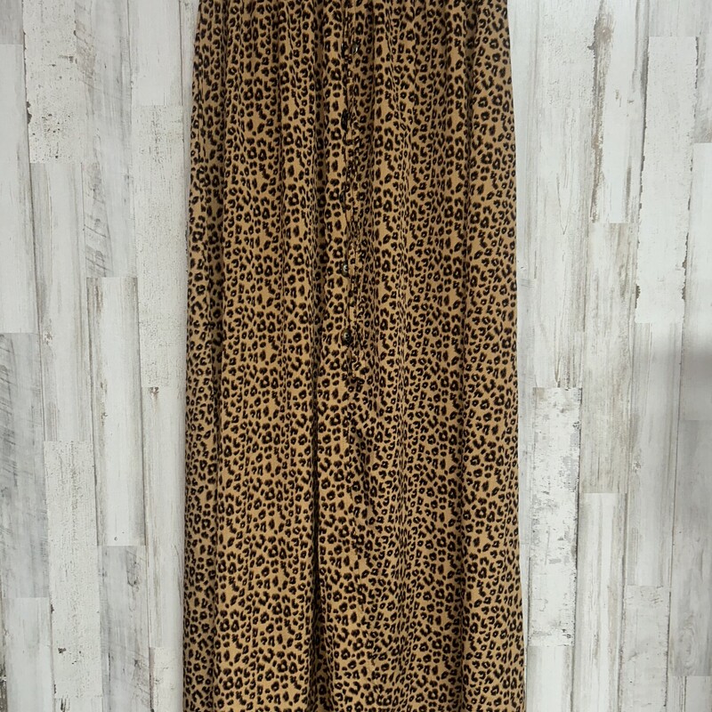 S Cheetah Button Skirt, Tan, Size: Ladies S