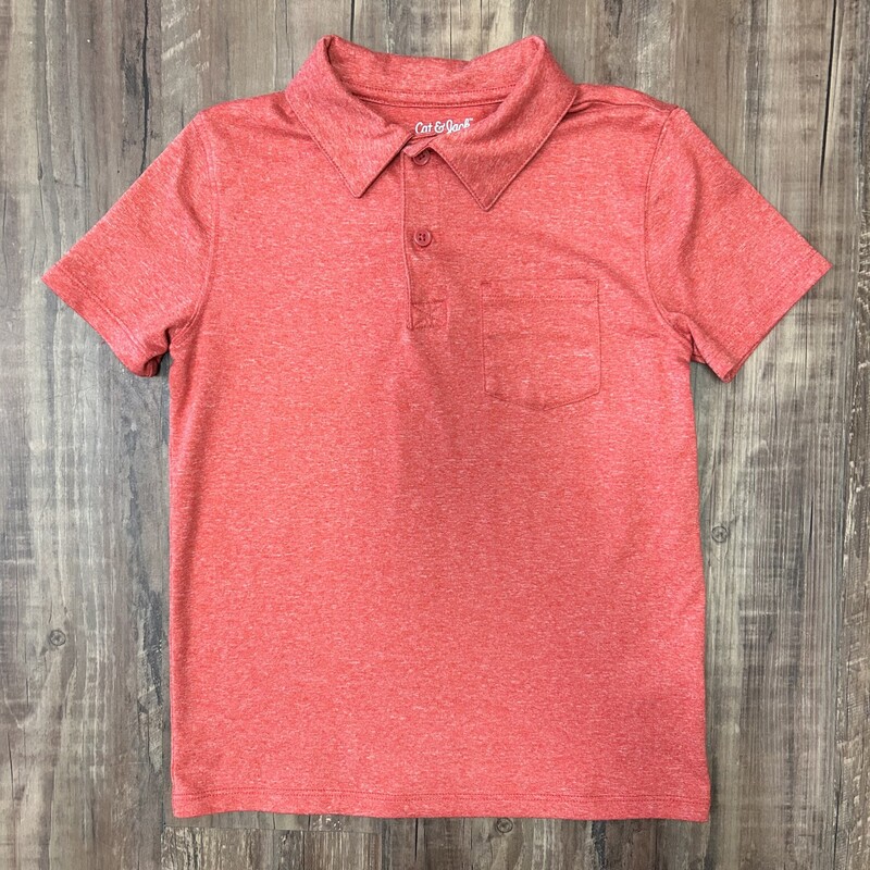 Cat  Jack Quick Dry Polo, Red, Size: 6T/6x