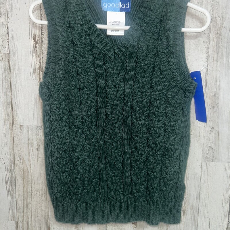 4T Drk Green Sweater Vest, Green, Size: Boy 2T-4T