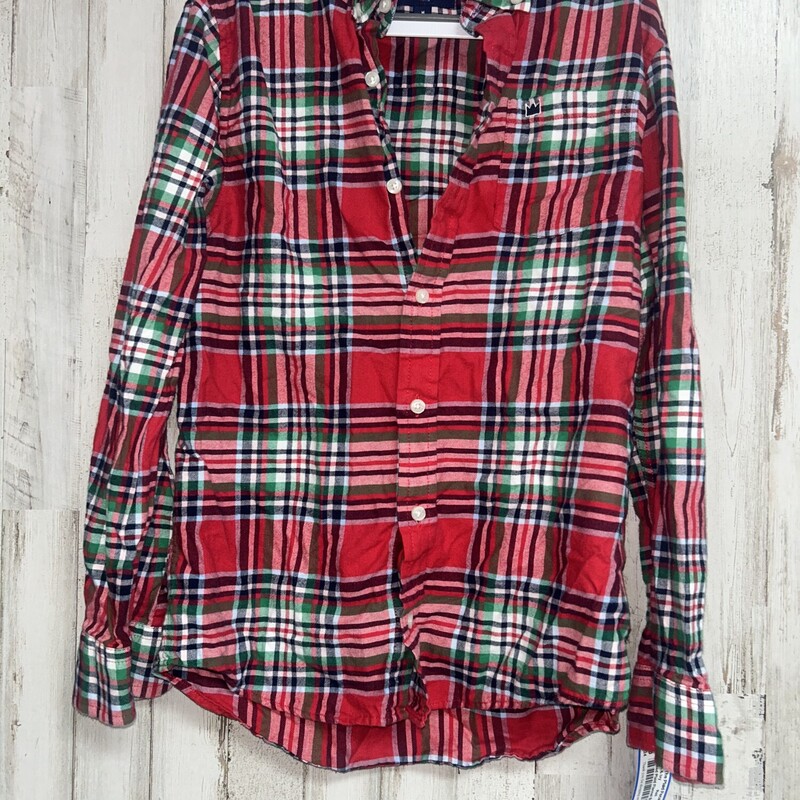 7/8 Red Plaid Flannel But, Red, Size: Boy 5-8