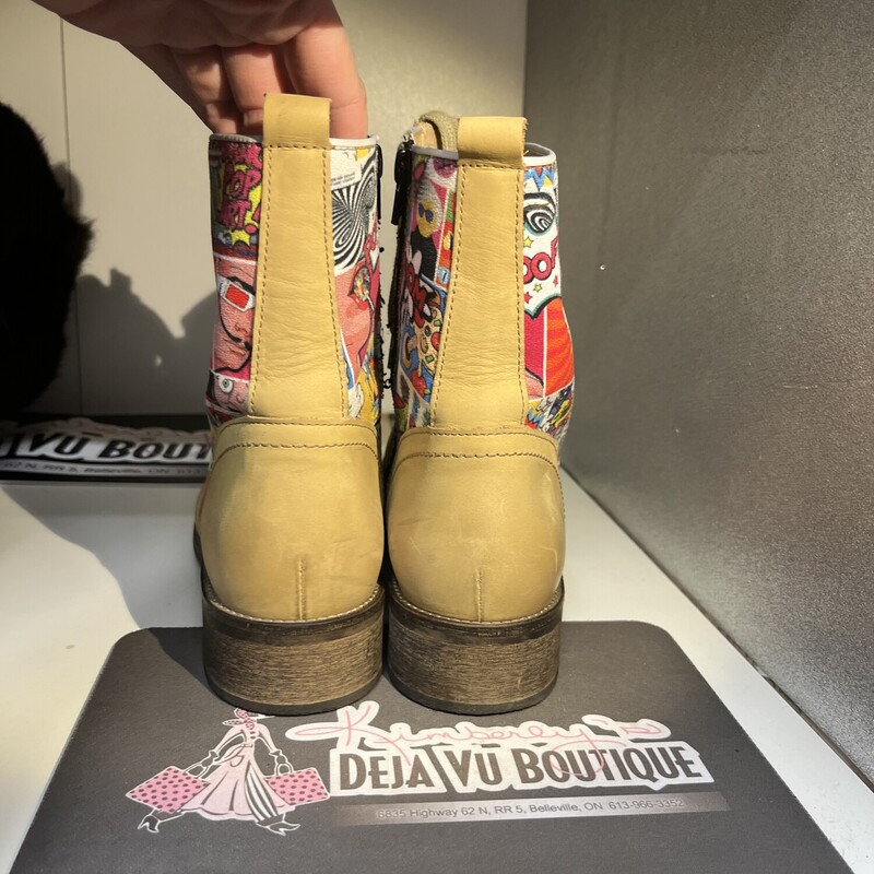 Excellent preloved condition Comic Book Boots $220, Beige  Ladies Size: 10