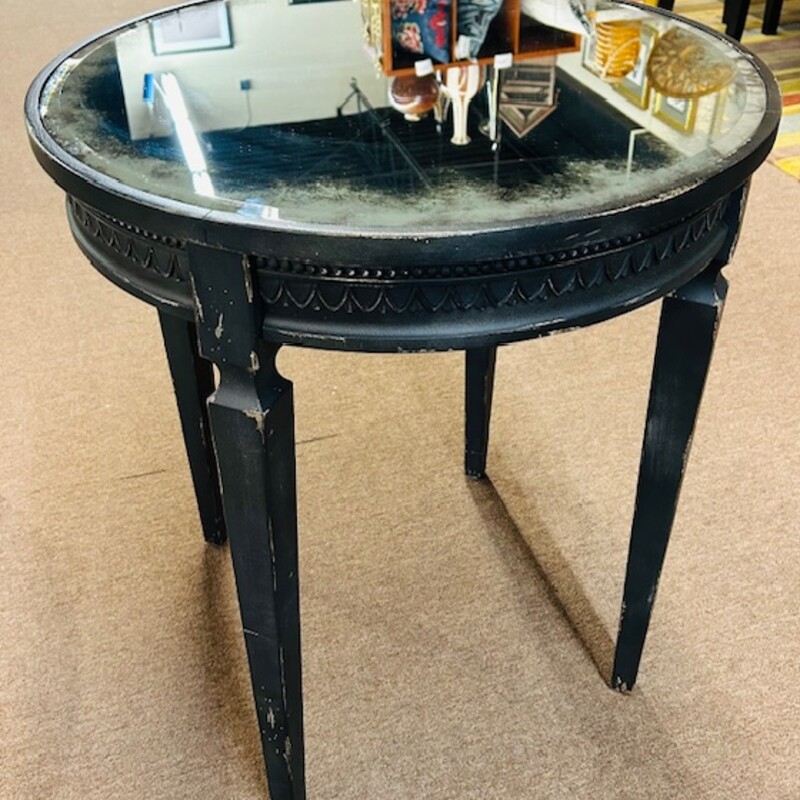 Arhaus Mirrored Distress Accent Table
Black, Size: 25x28H