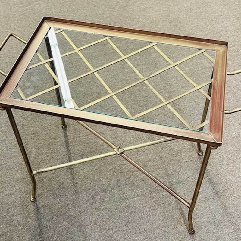 Pier1 Removable Tray Accent Table
Brown and Gold
Size: 24.5x20H
