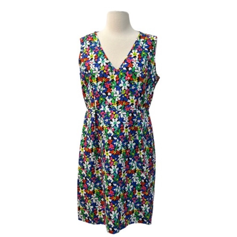 Kate Spade Mira Dress
Sleeveless with Floral Print
Blue with a Rainbow of Colors
Size: 12