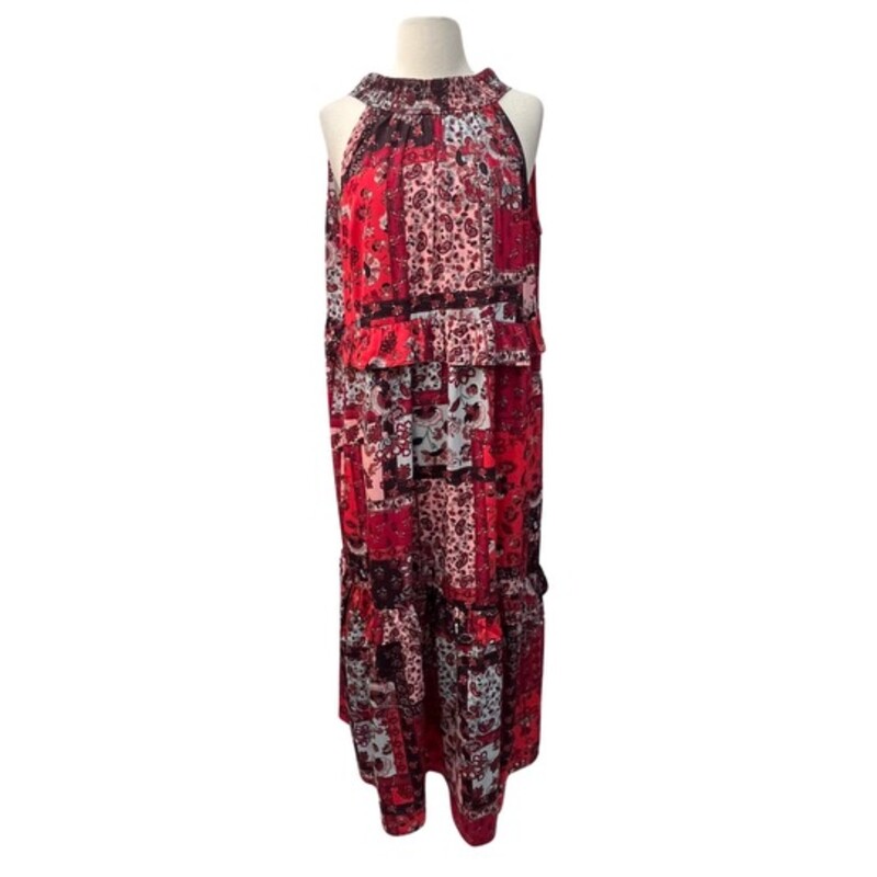 Violet Romance Maxi Dress
Floral and Paisley Print
Ties behind the Neck
Ruffle Detail
Colors: Red, Pink,and Burgandy
Size: XLarge