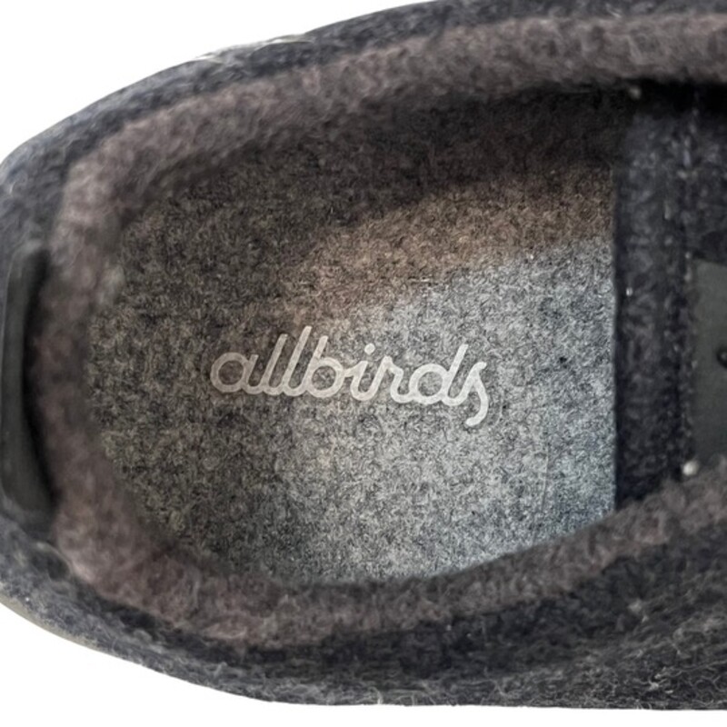 Allbirds Sneakers<br />
Made with New Zealand Wool<br />
Color: Charcoal<br />
Size: 8