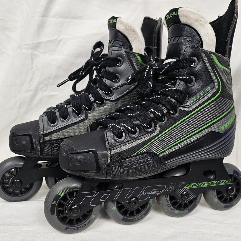 Pre-owned Tour Code 9 Junior Roller Hockey Skates, Size: 4