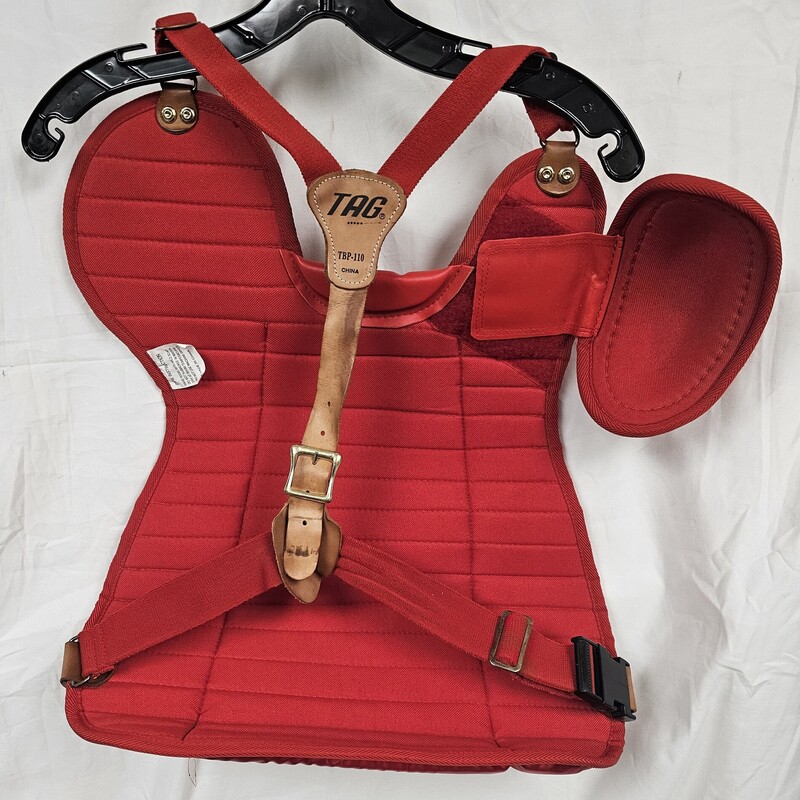 Pre-owned Tag Battle Gear Catchers Chest Protector Red, Size: 16.5in