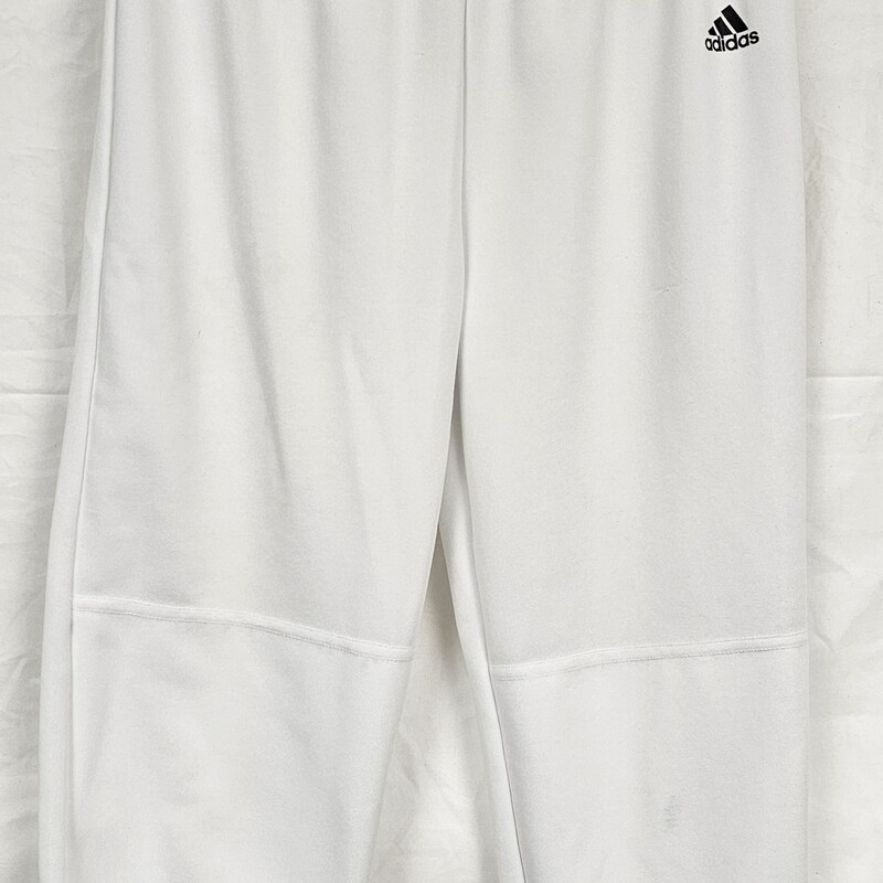 Pre-owned Adidas Pull Up White Youth Baseball Pants, Size: Yth M
