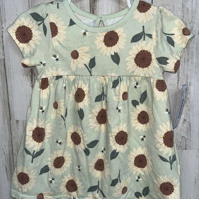 18M Green Sunflower Dress