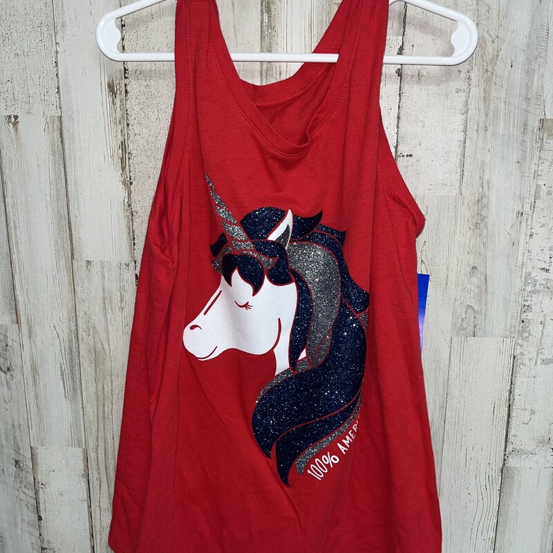 12 Red Unicorn Tank, Red, Size: Girl 10 Up