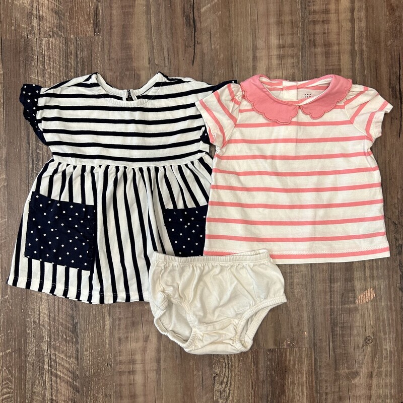 BabyGap 3pc Stripe Set, Pink, Size: Baby 3-6M