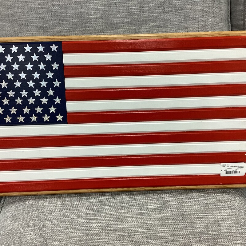 US Flag Wood Artwork, Wood, Hand Carved
25in wide x 15in tall