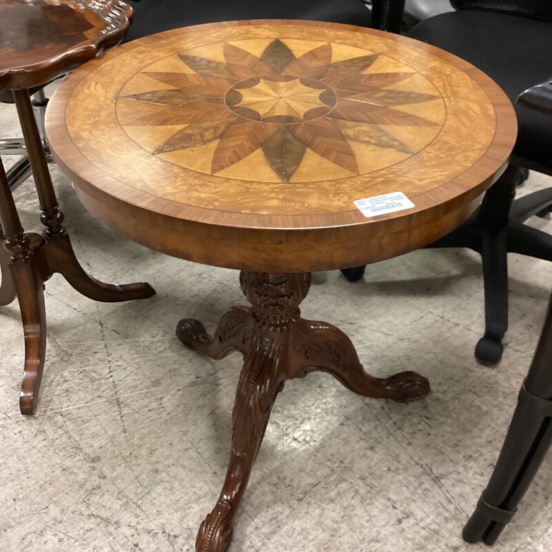 Dk Wd Inlay End Table, Dk Wood, Round
24in wide x 24in deep x 26in tall