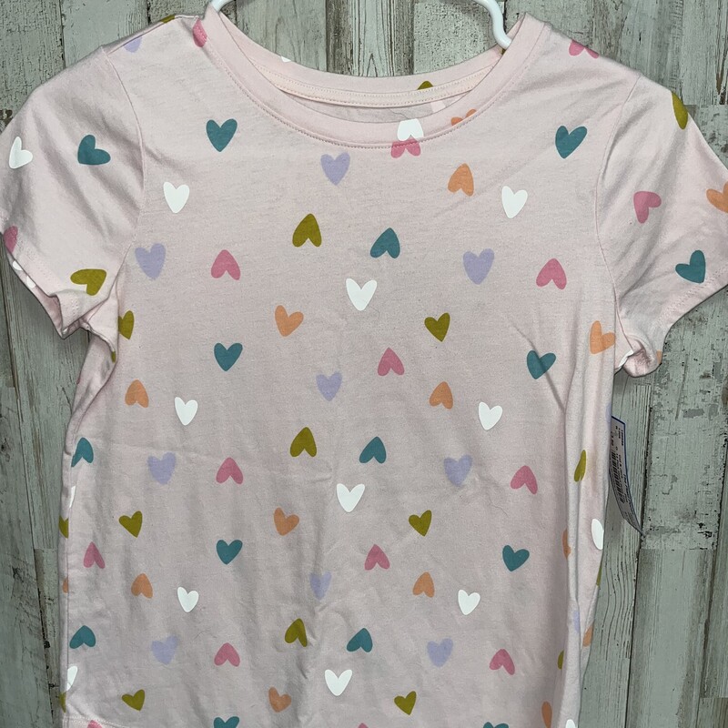 14 Pink Heart Print Tee, Pink, Size: Girl 10 Up