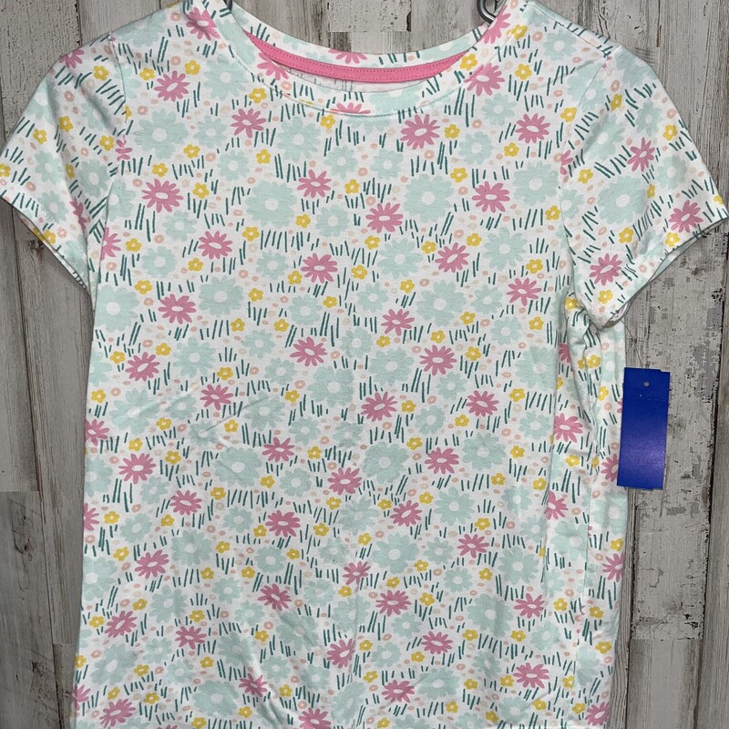 14 Mint Floral Tee, Green, Size: Girl 10 Up