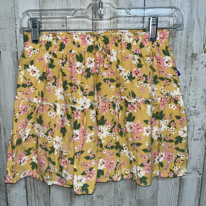 12 Yellow Floral Skirt, Yellow, Size: Girl 10 Up