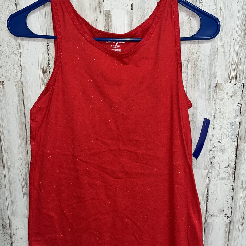 10/12 Red Glitter Tank, Red, Size: Girl 10 Up