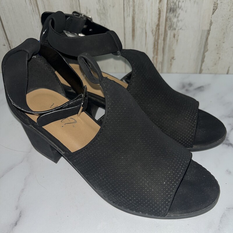 Y1 Black Heels, Black, Size: Shoes Y1