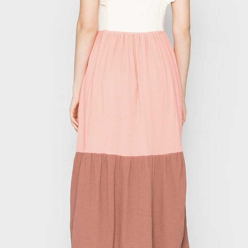 Brand New with $129 Pricetag attached Icecream Joline Dres, Brown Pink Ivory, Size: 38 Medium