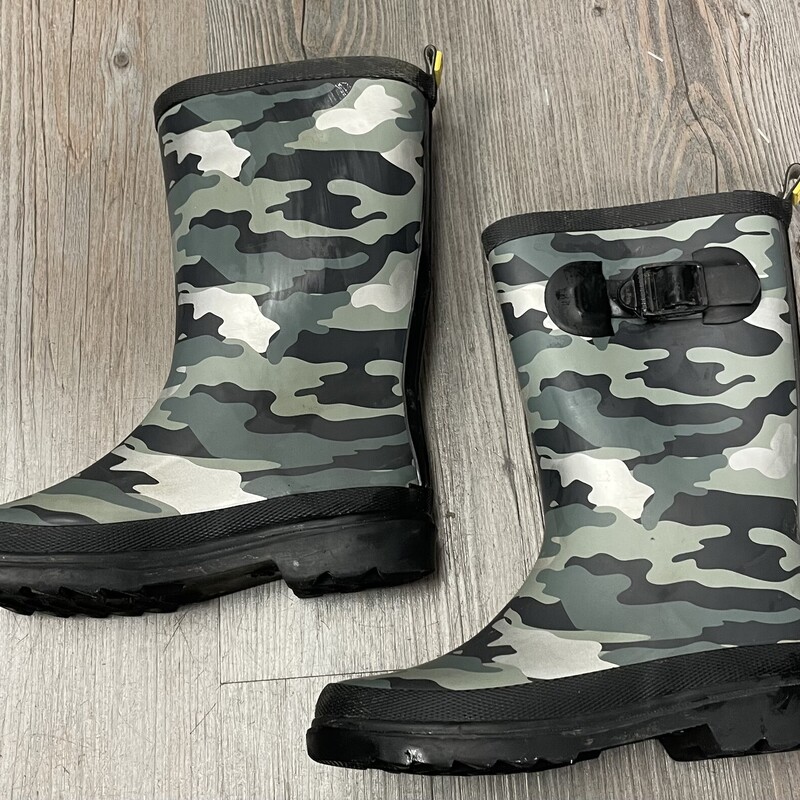 Rain Boots, Camo, Size: 13Y