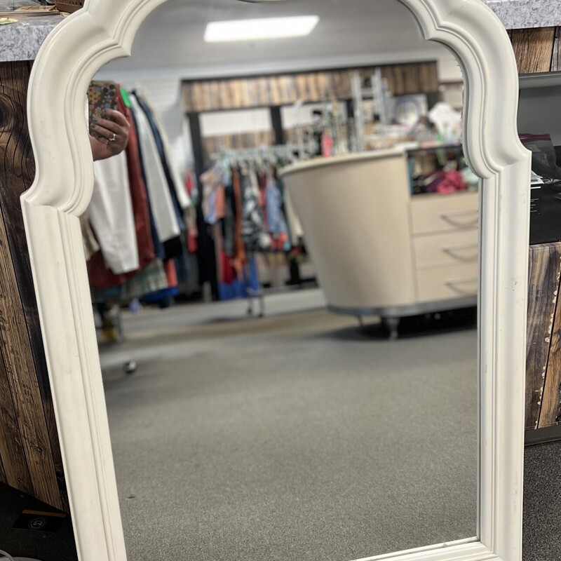 Large White Decor Mirror, White, Size: 29inX43in