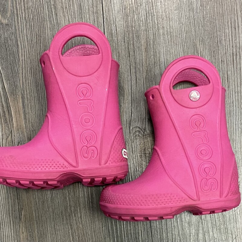 Crocs Rain Boots, Pink, Size: 9T