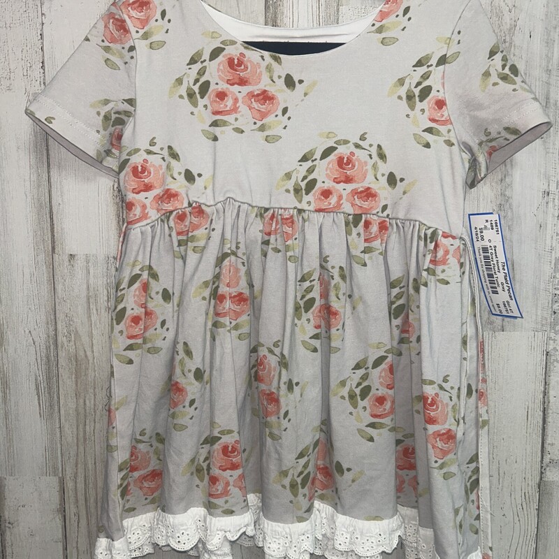 4T Grey Floral Tunic, Grey, Size: Girl 4T